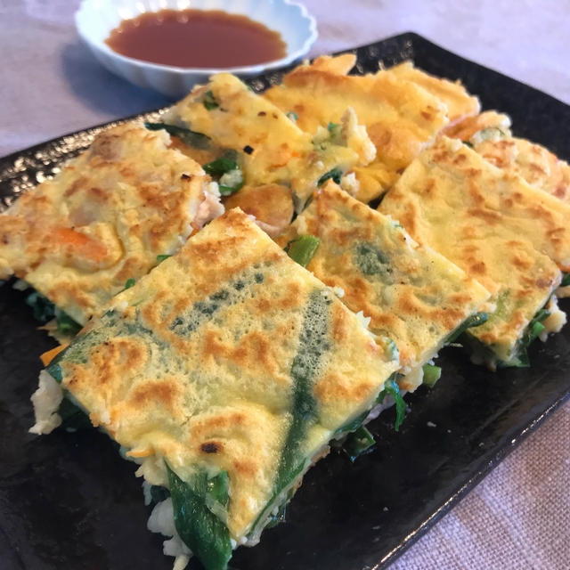 【チヂミ】混ぜて焼くだけ！簡単ニラレシピ第三弾