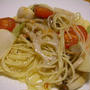 干し野菜のパスタとワイン