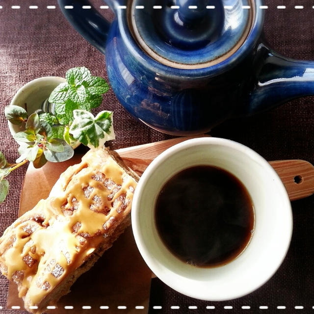 コーヒーシナモンロールのちぎりパン♡ホットほ～っとなモーニングTime(*^^*)