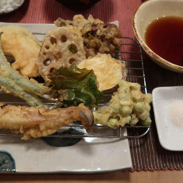 爆盛！天ぷらの晩ご飯　と　『夏の雪』スノーインサマーの花♪