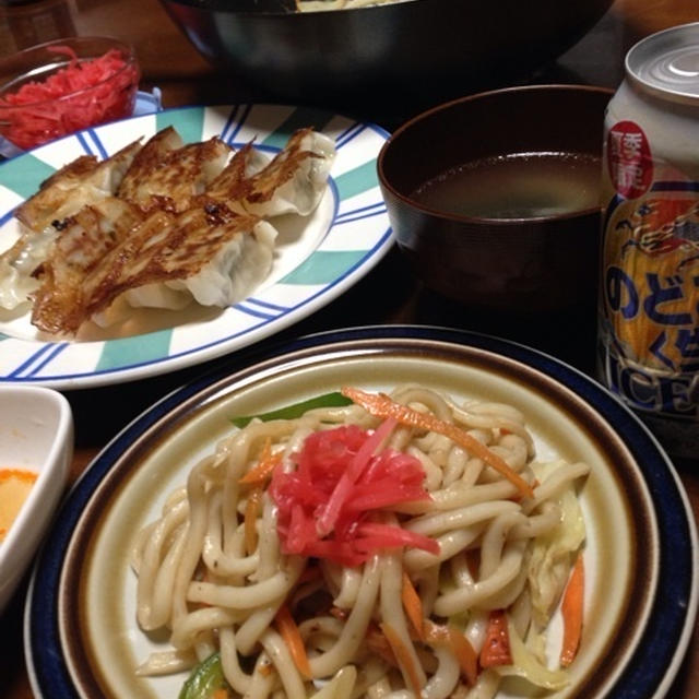 焼きうどん＆焼き餃子