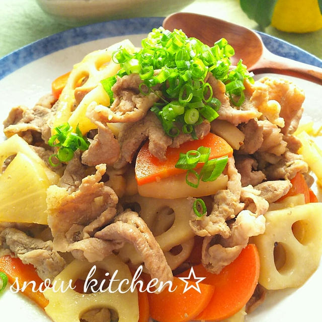 豚肉と根菜の中華風炒め物☆