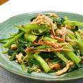 旬野菜で簡単、節約、ボリュームおかず、ちょっとピリ辛、小松菜とえのきの炒め煮。