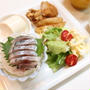 コロッケ　塩味の鶏の唐揚げで晩御飯