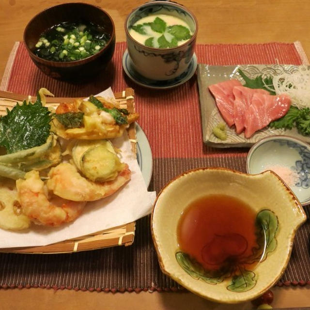 おうちで『ザ・和定食』の晩ご飯　と　今朝の朝日♪