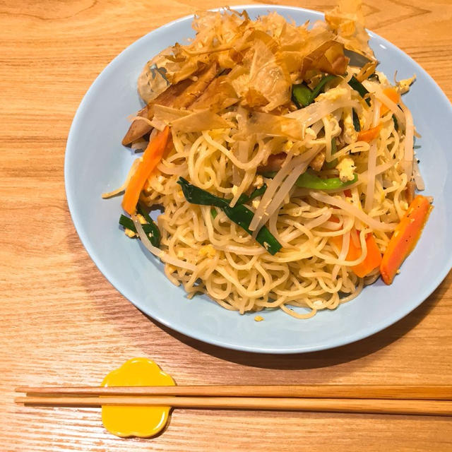 ランチョンミートが決め手！チャンプルー風焼きそば