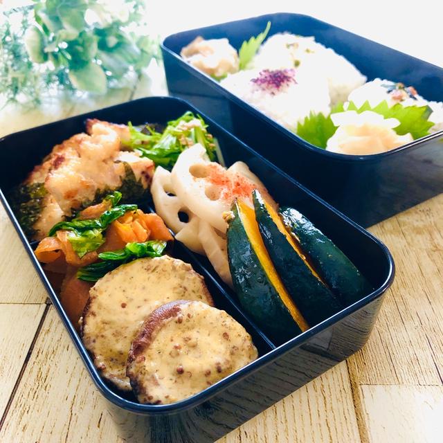 お弁当　フライパンはブロック分けして♪