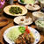 鶏の唐揚げ と 黒枝豆 と きんちゃく里芋のみそ田楽風。