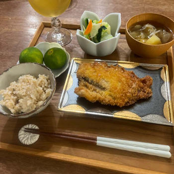 カンパチのフライの晩御飯