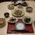 おはぎ、鰺のたたき、あさりの酒蒸しとゴルフクラブの試打会