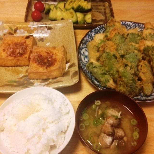 一昨日は鶏の大葉巻き揚げなど～