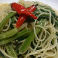 野郎飯流・割と東南アジアっぽい空芯菜のペペロンチーノ