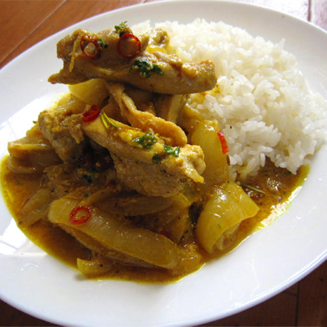 ４９皿目　細切りタマネギと鶏肉のサッパリカレー