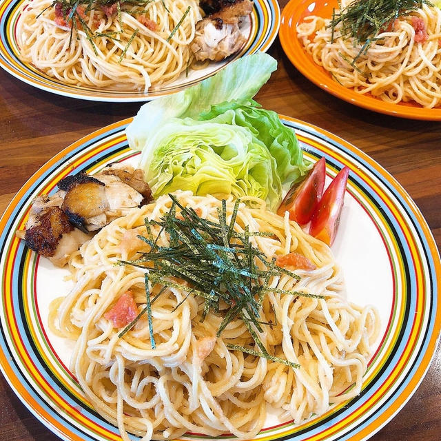 ランチはたらこスパゲッティーです！！