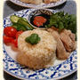 海南鶏飯と焼き肉