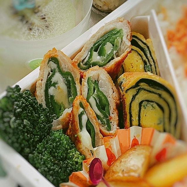 【ピーマンチーズ巻き巻きポークチャップ】 #お弁当おかず