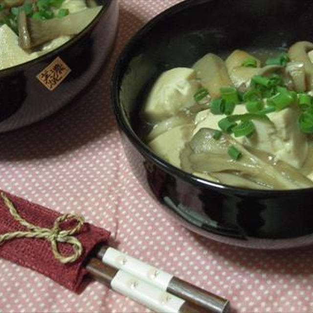 豆腐とマイタケの炒め煮