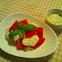 トマトと豆腐のバジルマヨディップ