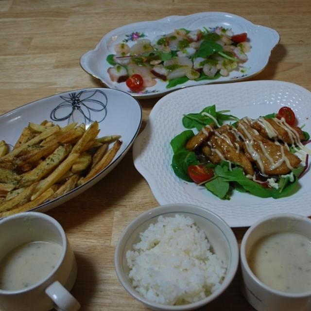 昨夜は鶏の照りマヨなど～！