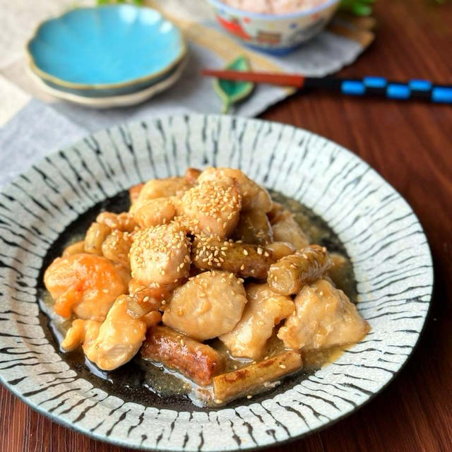 味付けはカンロ飴☆鶏むね肉とごぼうのほっこり甘酢煮