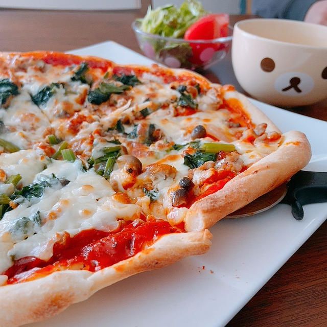 今日はおから入り具沢山ピザでランチ＊色々ゾッとした事