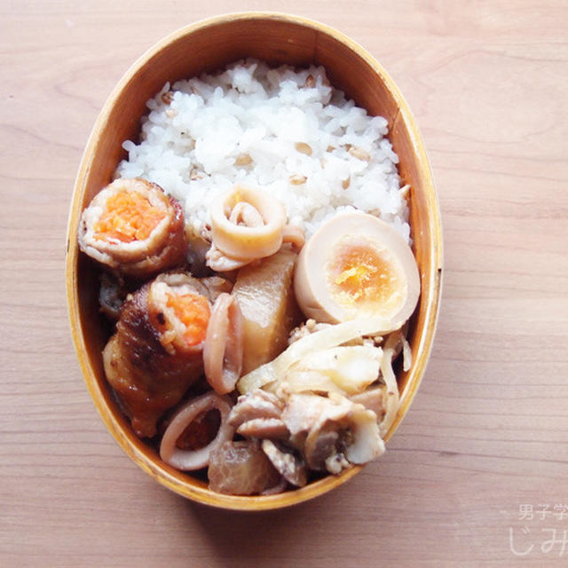 【地味弁】豚肉の野菜巻き弁当と、回転寿司で食べるネタ