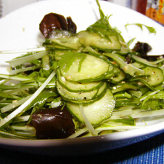胡瓜と水菜のサラダ