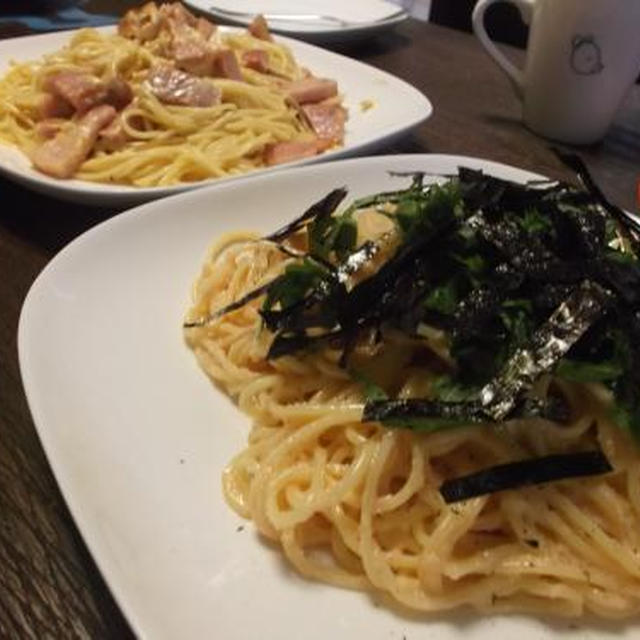 木漏れ日喫茶♪パスタ２種の晩ご飯☆と、次女ダウン。。