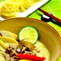 グリーンカレーのつけスパゲティ