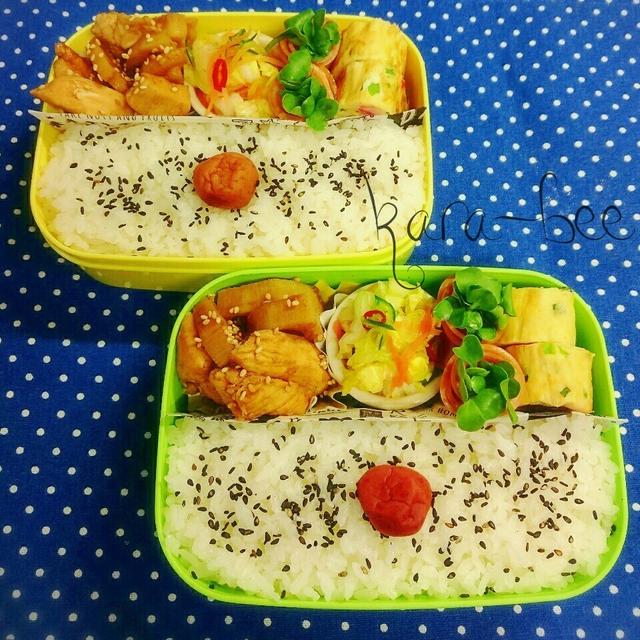 母とムスコのラブラブおソロ弁当＊今日から春休み