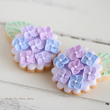 【アイシングクッキーchouchouクラブ】紫陽花の季節♡