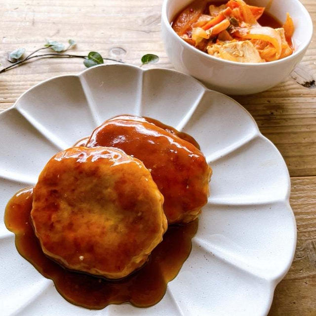 ＊敬老の日にも♪ふんわり。豆腐とひき肉のハンバーグ ＊