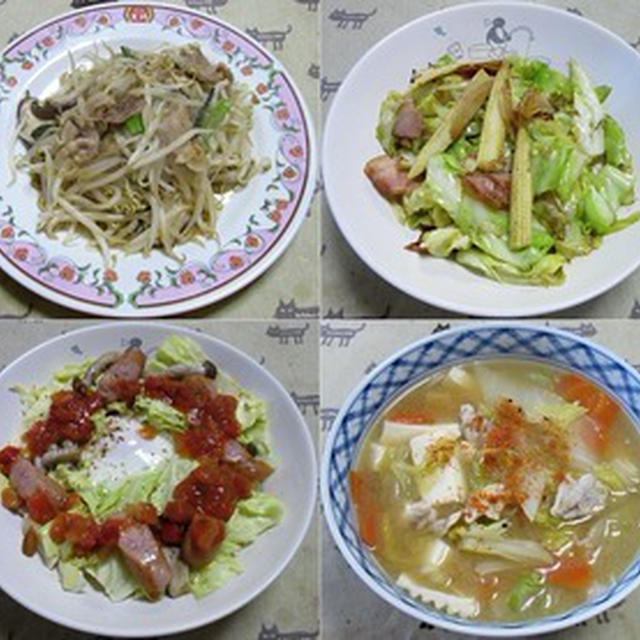 1個298円のキャベツが安く感じる日々：野菜食日記[543]-[546]