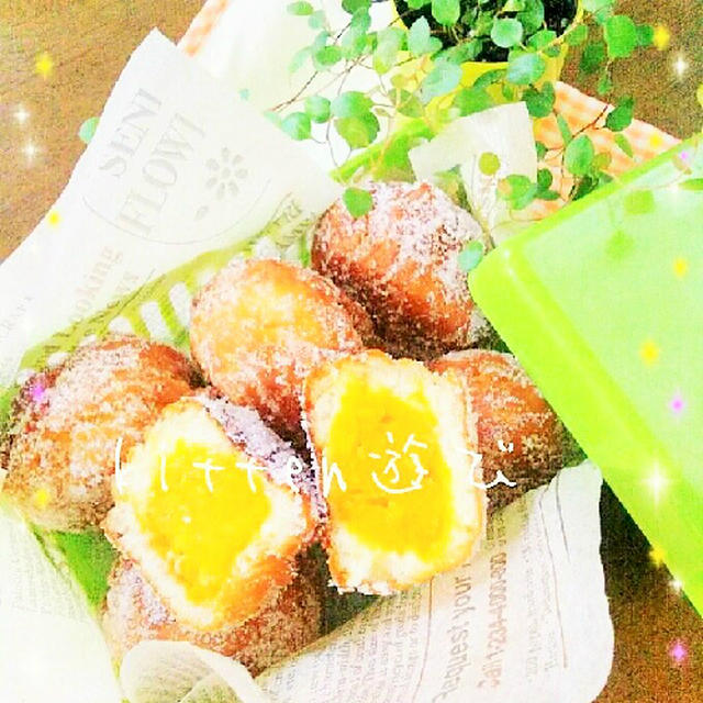 くらしのアンテナに掲載頂いています♪「ホットケーキミックスdeカボチャあんドーナツ」