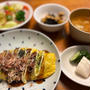 チーズ入りとんぺい焼きと簡単ぬか漬けのおうちごはん
