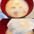 中華粥でほっこり朝食！豚肉と卵入り！炊飯器で作れるお手軽レシピ！
