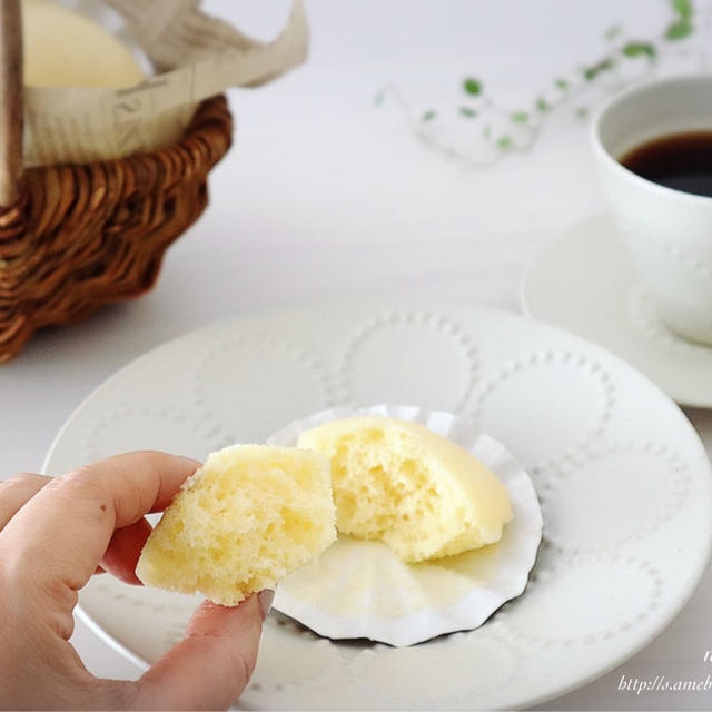 蒸すまで3分‼︎フライパンde<らくウマ>ふわふわ♪チーズ蒸しパン