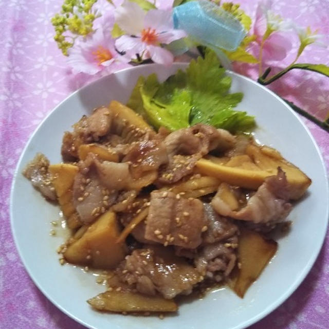 お料理レシピ★豚肉と筍の金平★