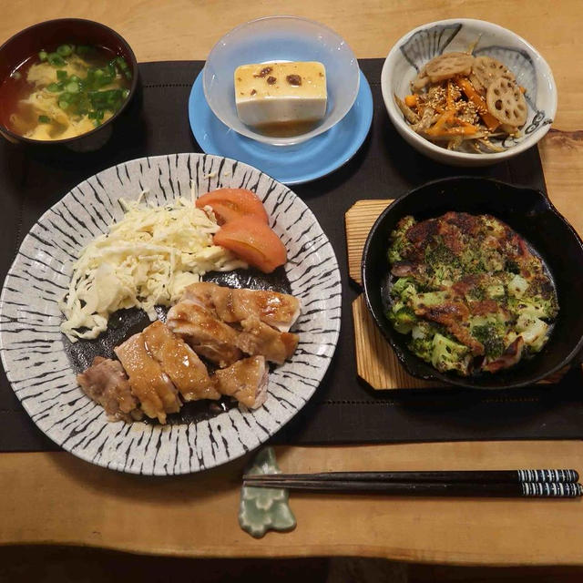 鶏チャーシュー・ハッシュドブロッコリーの晩ご飯と　ゴルフラウンド♪