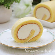 ふわふわ＊レアチーズクリームロールケーキ（卵2個）、カステーラの夜