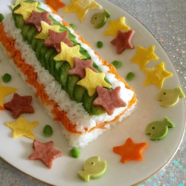 星がきらめく☆七夕寿司ケーキ