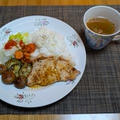 ２１時の晩御飯・・・ポークステーキごまだれぽん酢ソースかけ♪・・♪