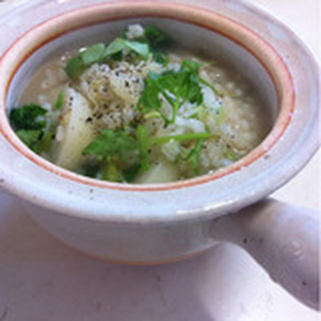七草粥でブランチ