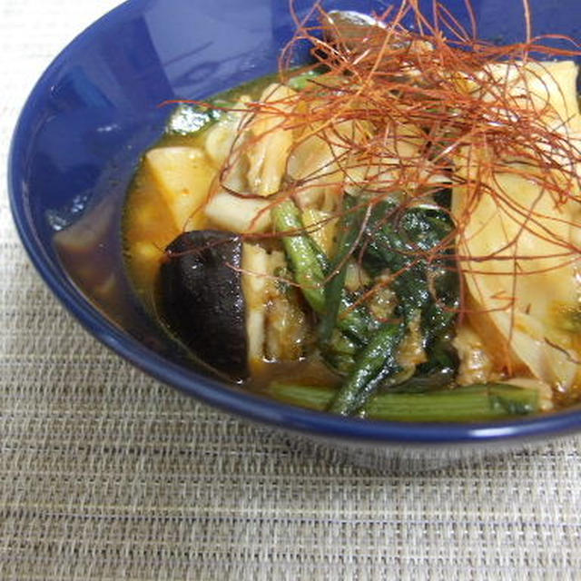韓国風スープごはん。と、タラゴンさんの南瓜と豆腐白玉のメープル汁粉。
