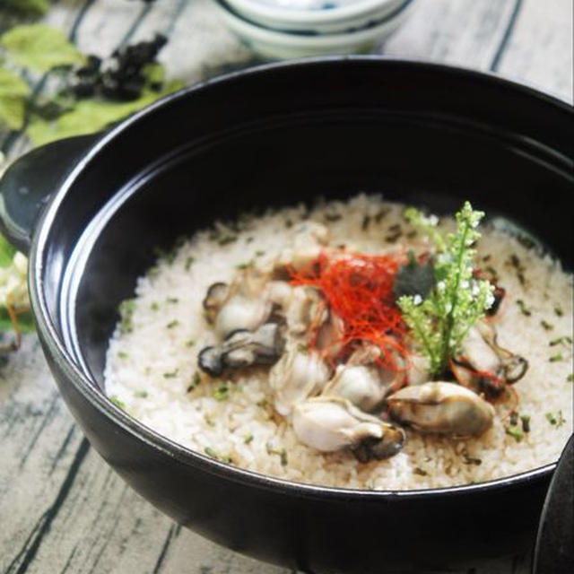 和洋折衷炊きこみご飯❤牡蠣のアヒージョ風のオイル炊き込みご飯