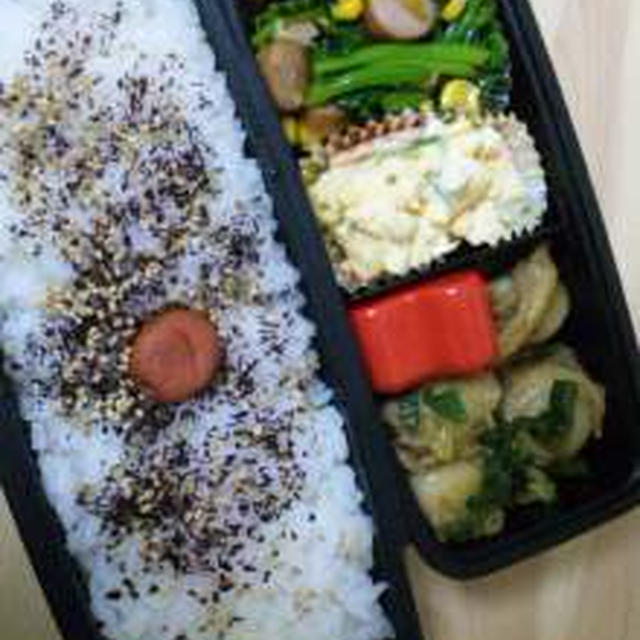 ホタテのネギ照り焼き弁当。とフレンチトースト。