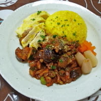 海南鶏飯＋夏野菜のカレー