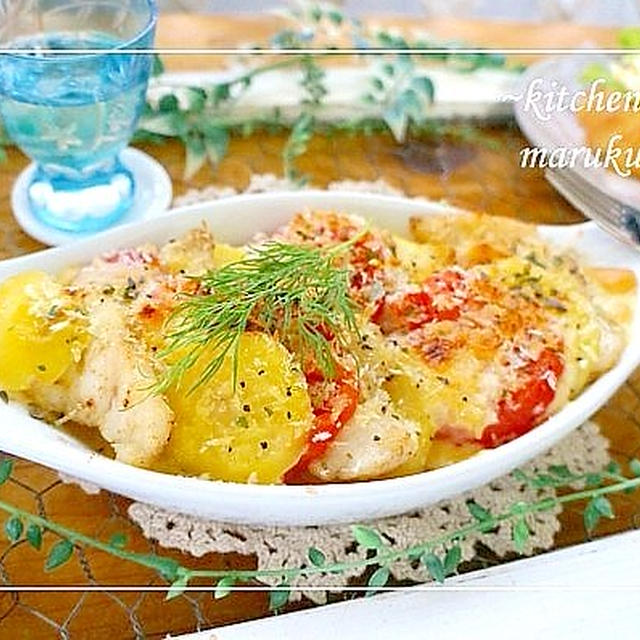 トースター焼き♪ローストトマトがソースになる＊ポテトと鱈のイタリアン