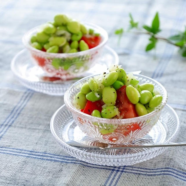 赤と緑の枝豆夏サラダ (レシピ)
