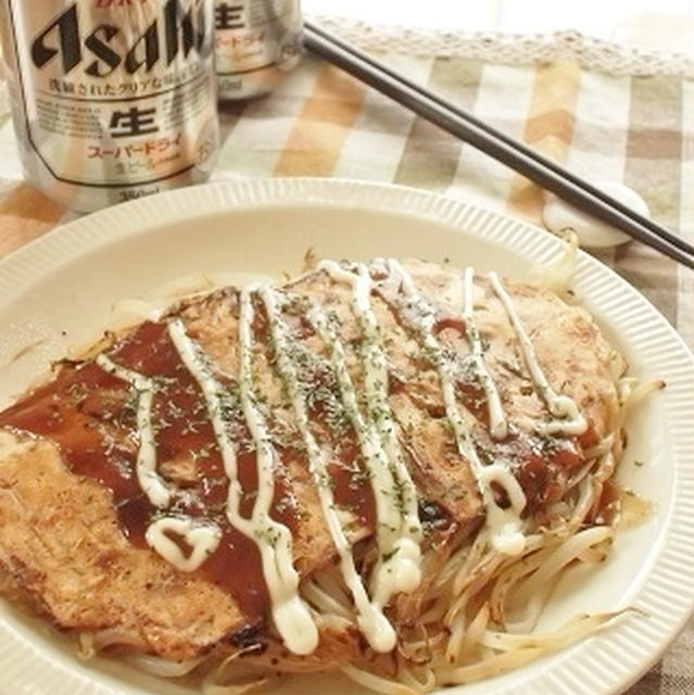 アサヒスーパードライで乾杯♪こんがりチーズもやし